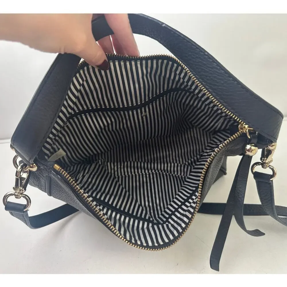 Kate Spade Charles Street Small Haven Black Pebbled Leather Hobo Bag